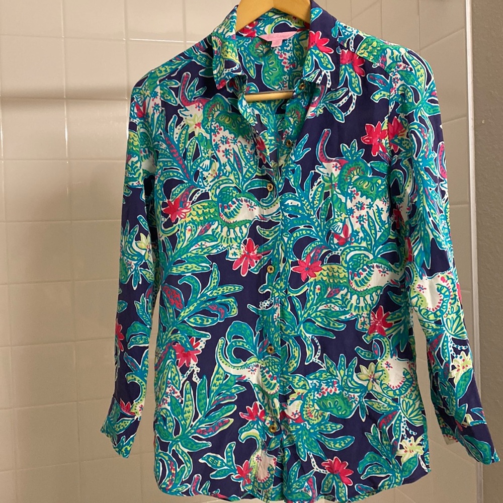 Lilly Pulitzer Silk Button-up